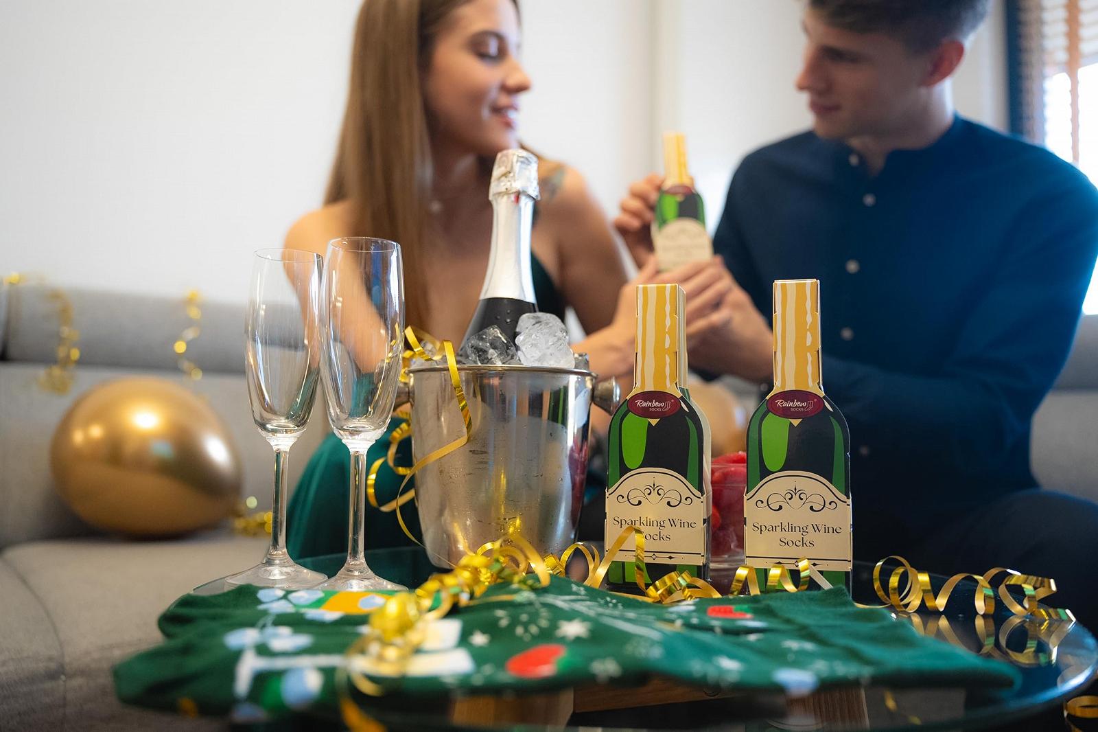 Шкарпетки Rainbow Socks Sparkling Wine Box - для жінок та чоловіків - 1 пара, фото №6