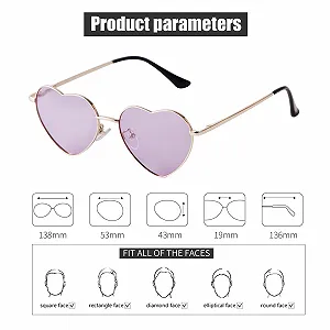 Сонцезахисні окуляри Серце ADEWU Металева оправа synthetic.ua - Фото 1