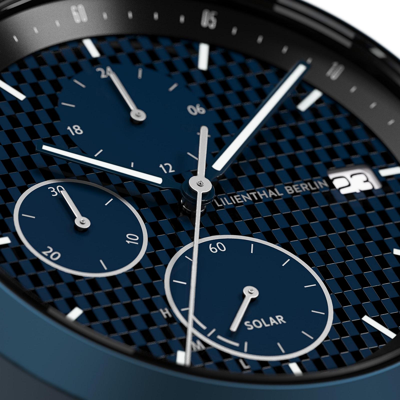 Хронограф Lilienthal Berlin Limited Edition Solar II на браслеті Метал Синій, фото №6
