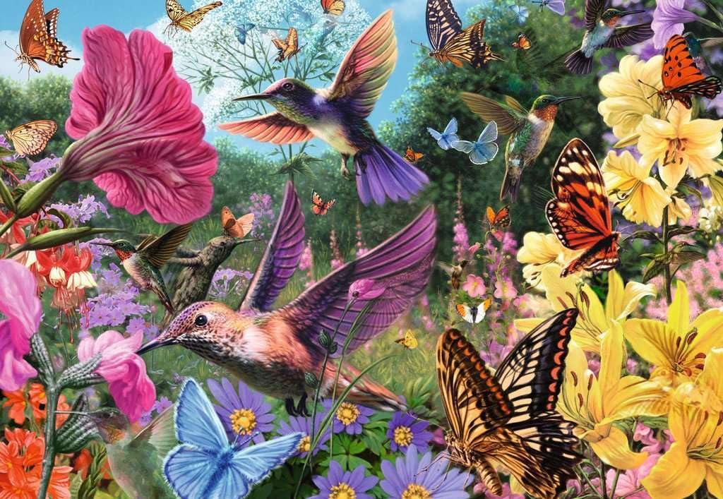 Пазл Ravensburger Feel Well & Puzzle Hummingbirds and Butterflies 12001369 200 деталей, фото №2