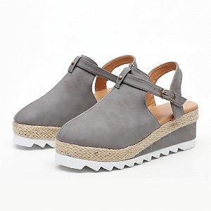 Летние туфли CrEev Женские конопляные на высоком каблуке synthetic.ua - Фото 1