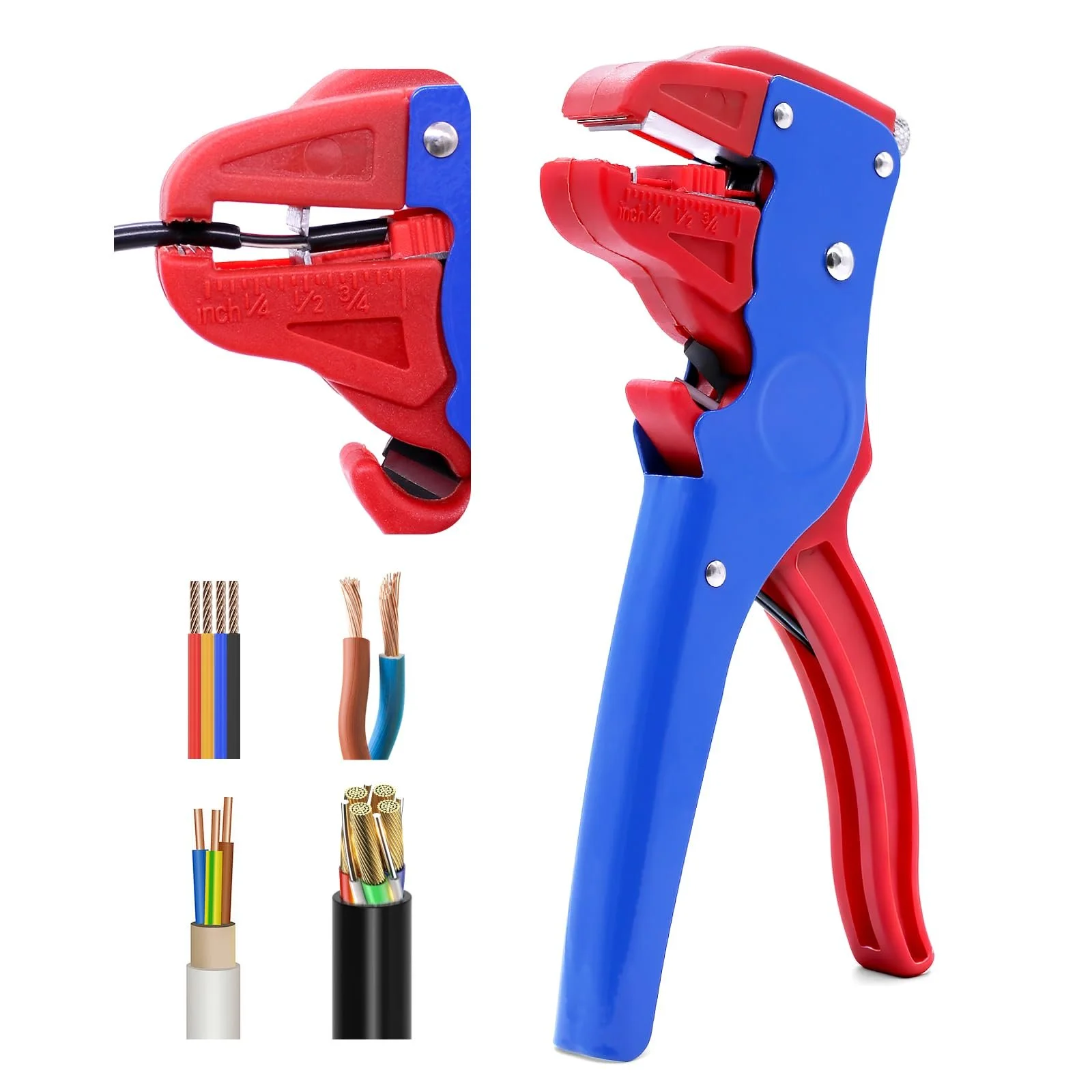 Автоматический стриппер 2-в-1 0.2–6.0 мм² Синий и красный, фото №1