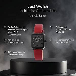 Часы Just Watch Женские Аналоговые Кварцевые Дата Ремешок из Натуральной Кожи JW10140 synthetic.ua - Фото 1