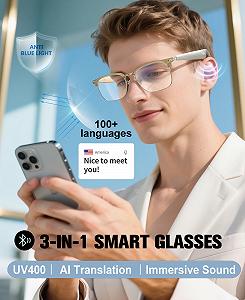 Розумні окуляри-перекладач Чоловічі Жіночі Bluetooth 5.4 Переклад в реальному часі synthetic.ua - Фото 1