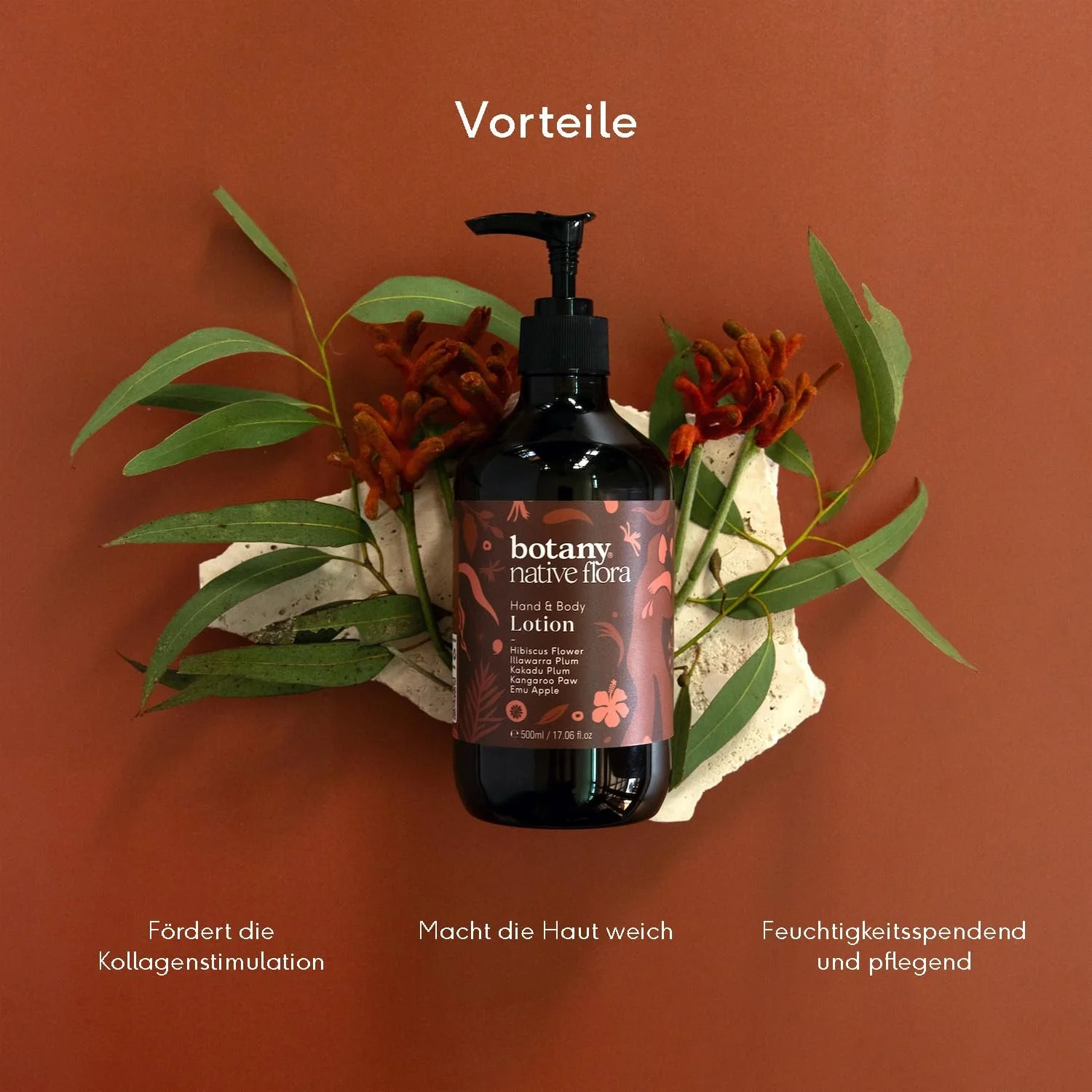 Лосьйон для рук і тіла Botany Native Flora Зволожуючий з екстрактами австралійських рослин 500 мл, фото №3 Лосьйон для рук і тіла Botany Native Flora Зволожуючий з екстрактами австралійських рослин 500 мл, фото №3