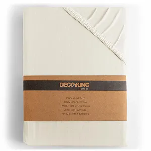 Простынь на резинке DecoKing Хлопок Jersey Amber Collection Белый - Фото 1