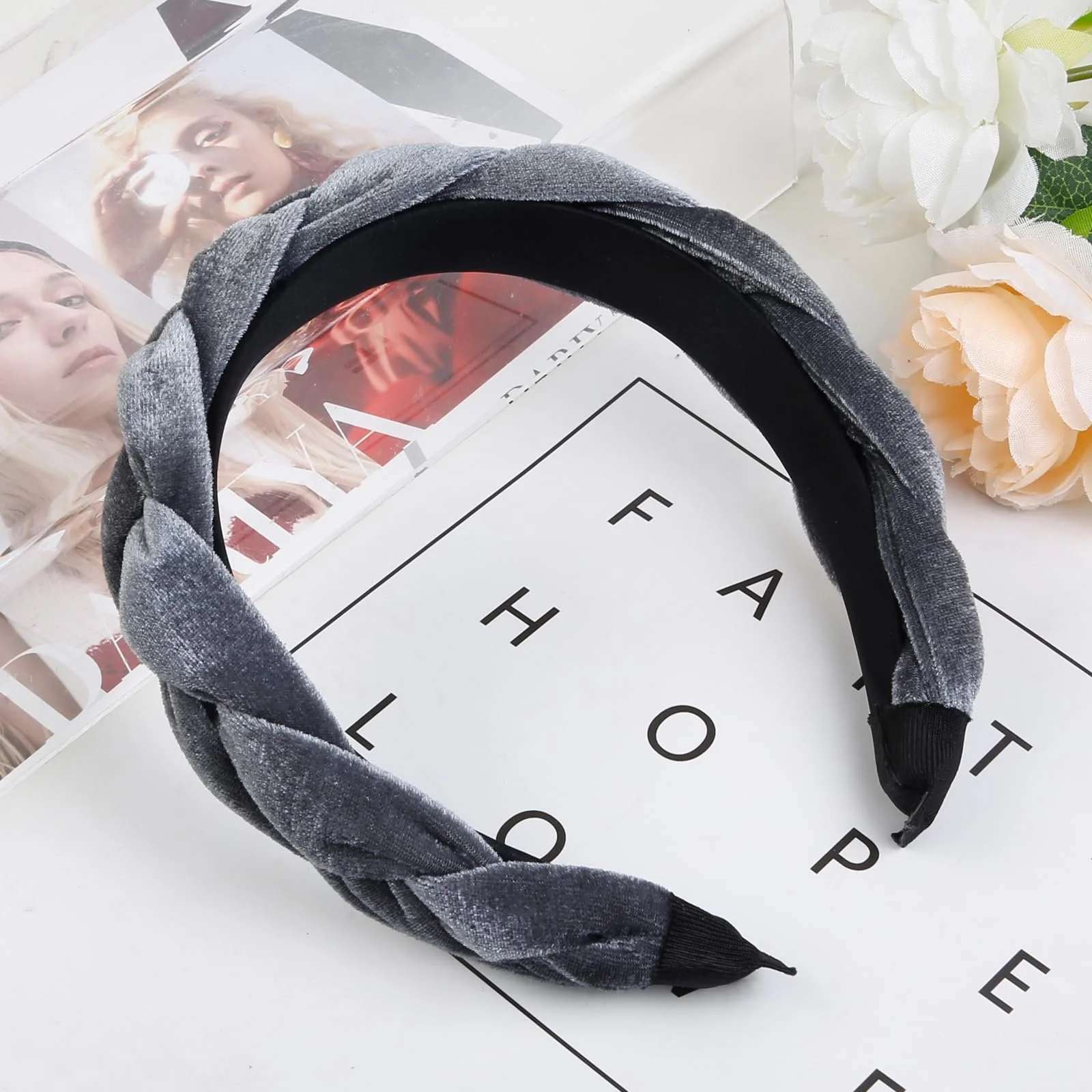 Бархатная Плетена Обруч Широкая, фото №4