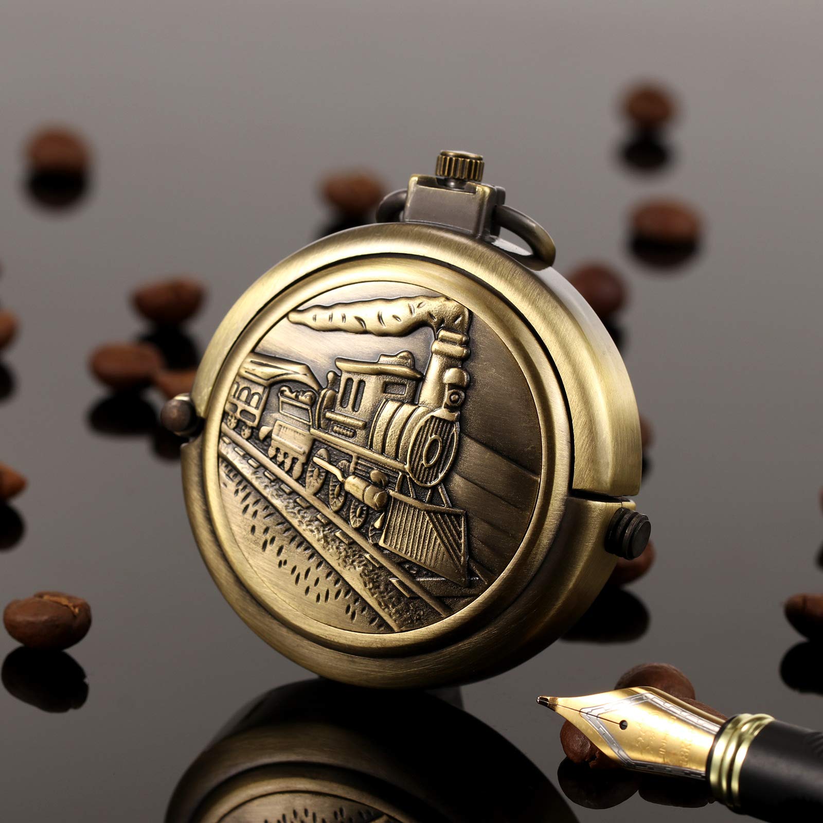 Карманные часы TREEWETO Unisex Analogue Hand Winding Pull Special Shape Большой Hollow Case Бронзовый, фото №4 Карманные часы TREEWETO Unisex Analogue Hand Winding Pull Special Shape Большой Hollow Case Бронзовый, фото №4