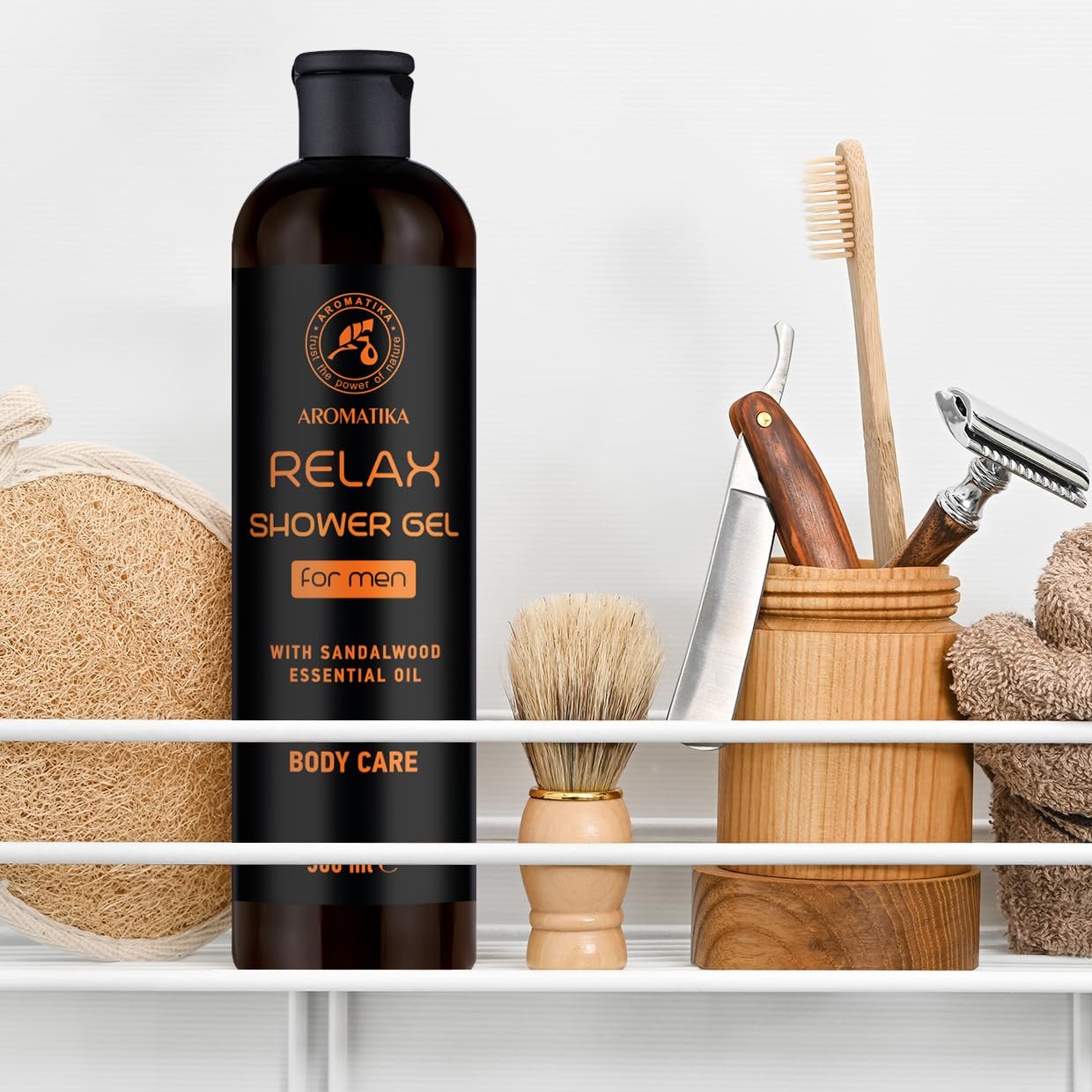 Гель для душа Relax Relaxing мужской с эфирным маслом сандалового дерева 500 мл, фото №4
