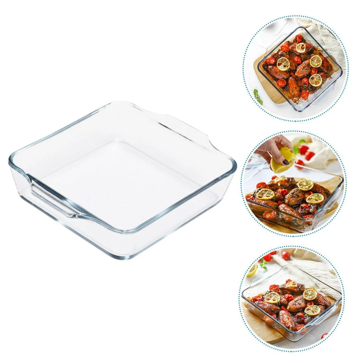 Форма для запекания жаростойкая овальная стеклянная с двойными ручками, фото №9