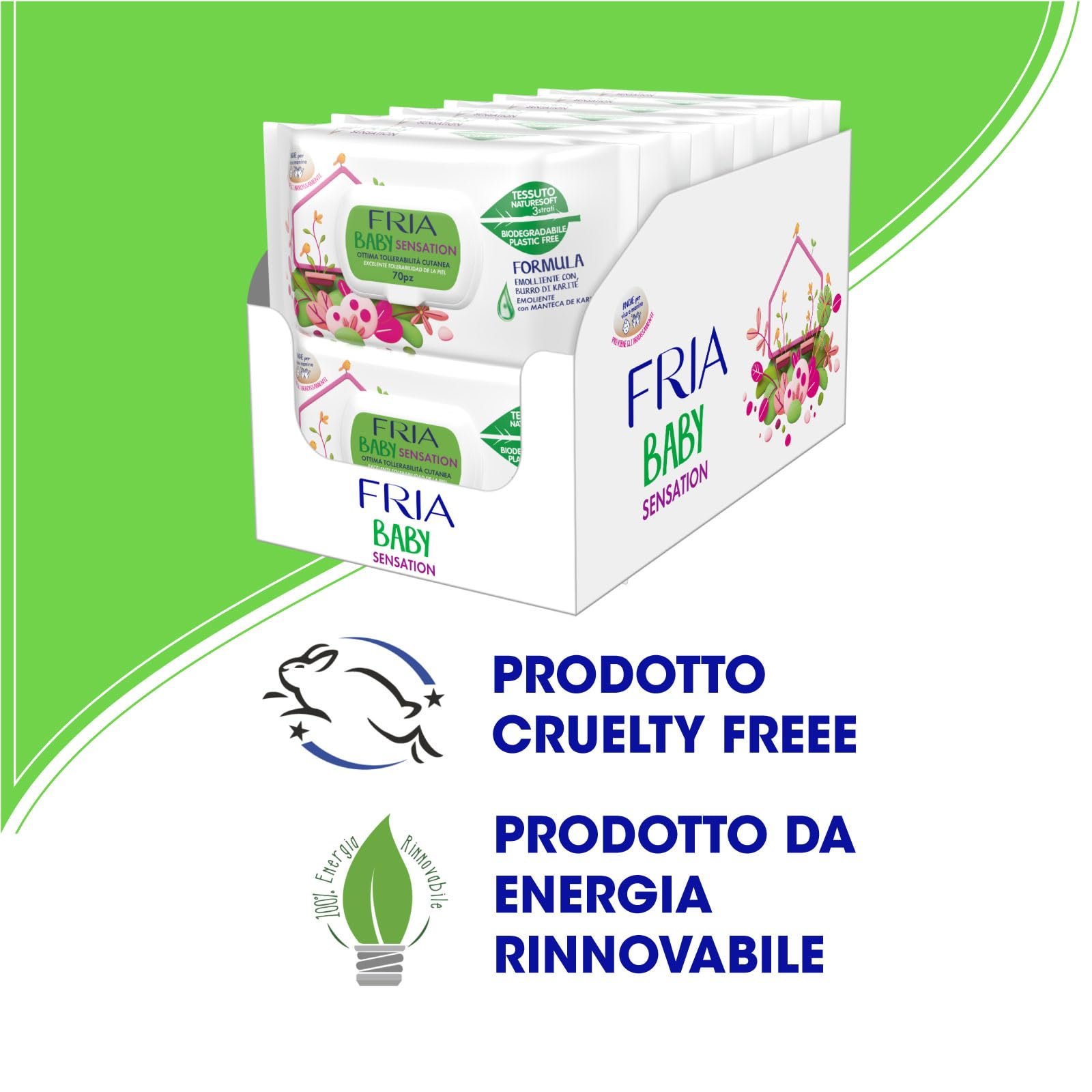 Салфетки Fria Baby Sensation С маслом ши, для нежной кожи, дерматологически протестированы, Maxi Эконом-упаковка 840 штук, фото №7