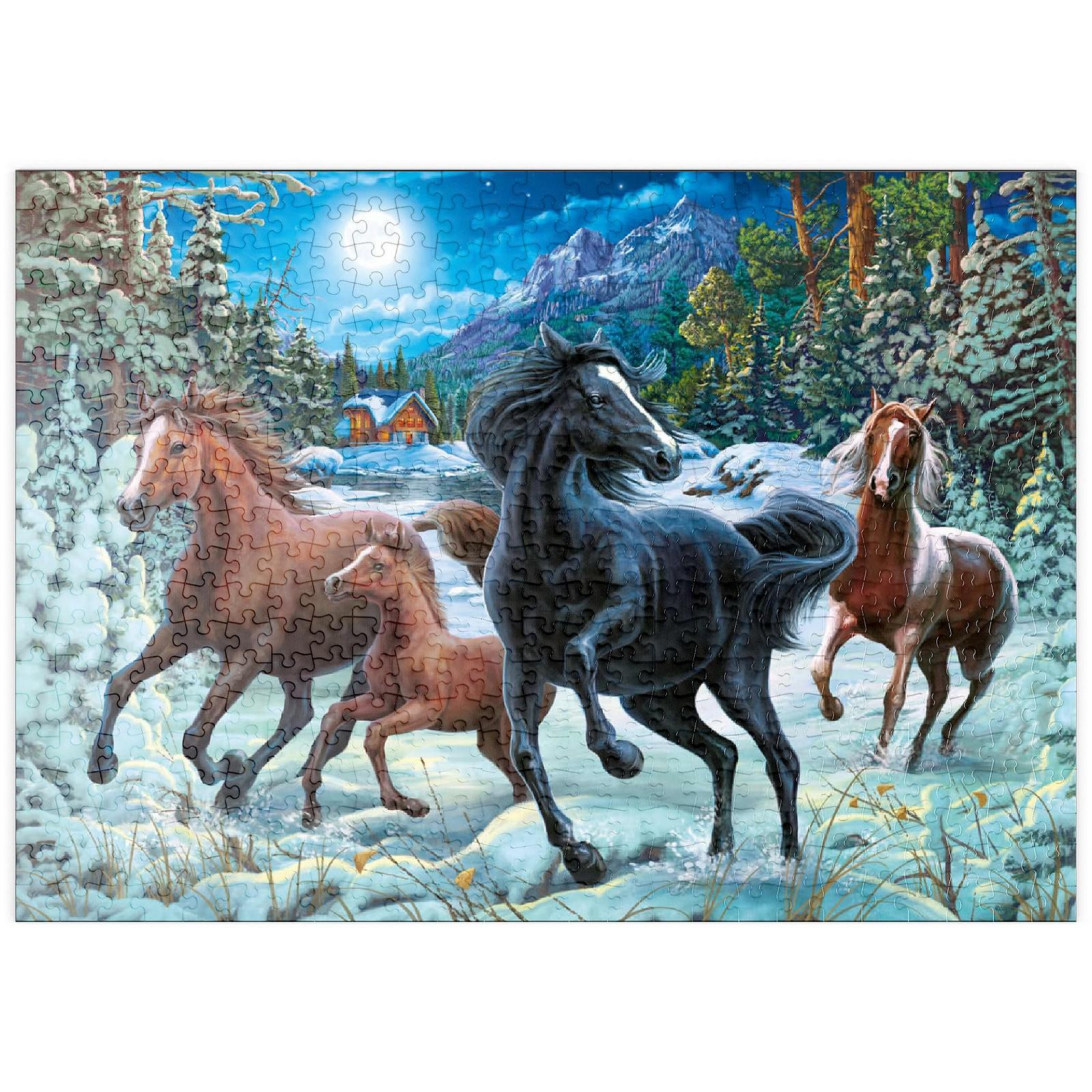 Пазл MyPuzzle Special Collection by Puzzle Galaxy Winter Magic of Horses (Зимова магія коней) 500 деталей 48 x 34 см, фото №1
