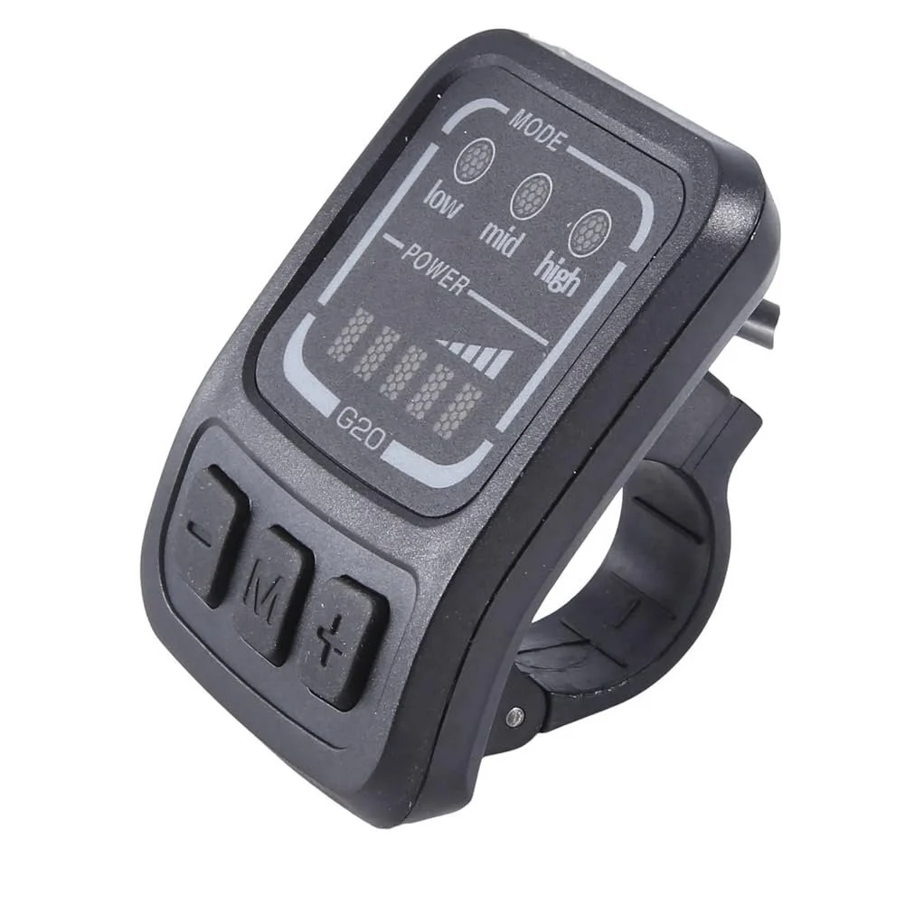 Дисплей для электровелосипеда G20 LCD 24V/36V/48V проводной SM разъем Black, фото №3