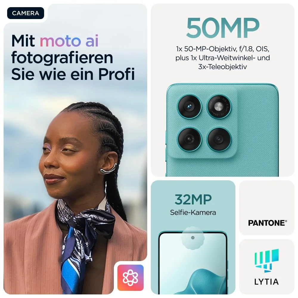 Смартфон Motorola Edge 60 Fusion Pantone Amazonite + Зарядное устройство Motorola 68W TurboPower, фото №3
