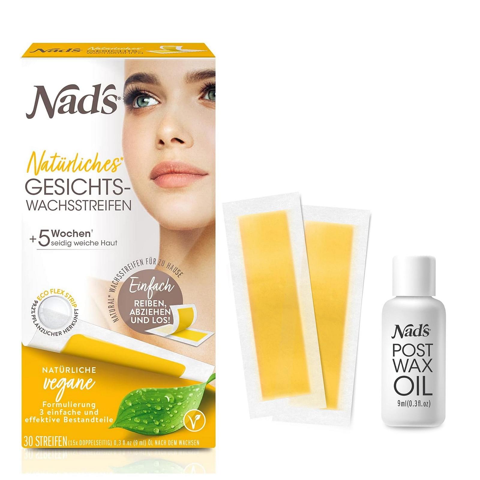 Смужки з холодним воском для обличчя Nad's NATURAL 30 шт Vegan, фото №1