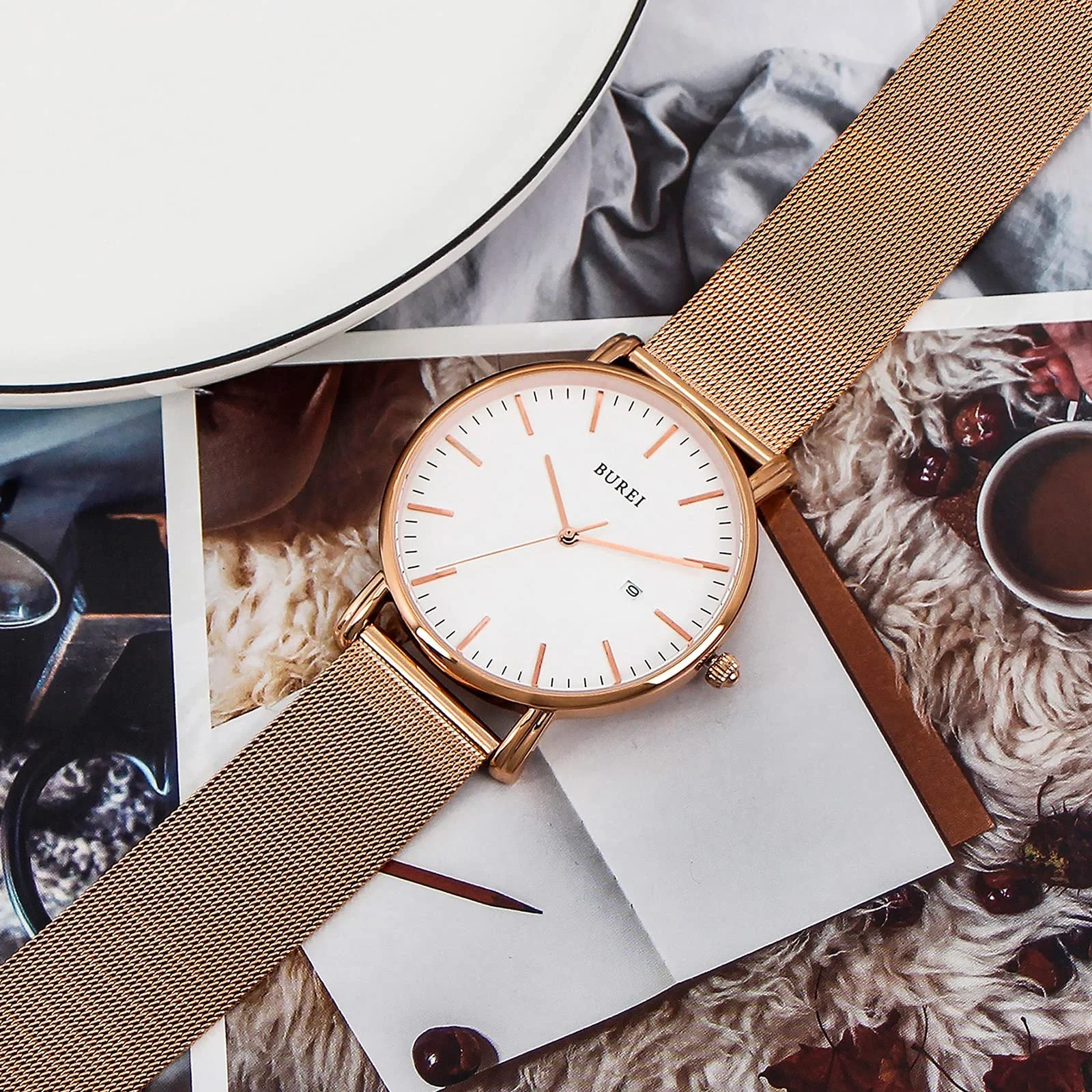 Мужские часы BUREI Стильные Минималистичные Ультратонкие Большой циферблат Дата Ремешок из нержавеющей стали, фото №3 Мужские часы BUREI Стильные Минималистичные Ультратонкие Большой циферблат Дата Ремешок из нержавеющей стали, фото №3