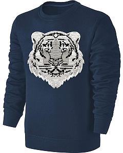 Толстовка Blackshirt Company Двусторонние Пайетки Тигр Голубой synthetic.ua - Фото 1