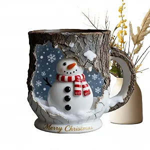 Кухоль Різдвяний, з текстурою тріщин кори, святковий кухоль для напоїв - Фото 1