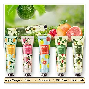 Крем для рук FERCAISH Набор из 5 кремов с фруктовыми экстрактами с ароматом, увлажняющий, с маслом ши, для ухода за руками, дорожный набор для мужчин и женщин synthetic.ua - Фото 1