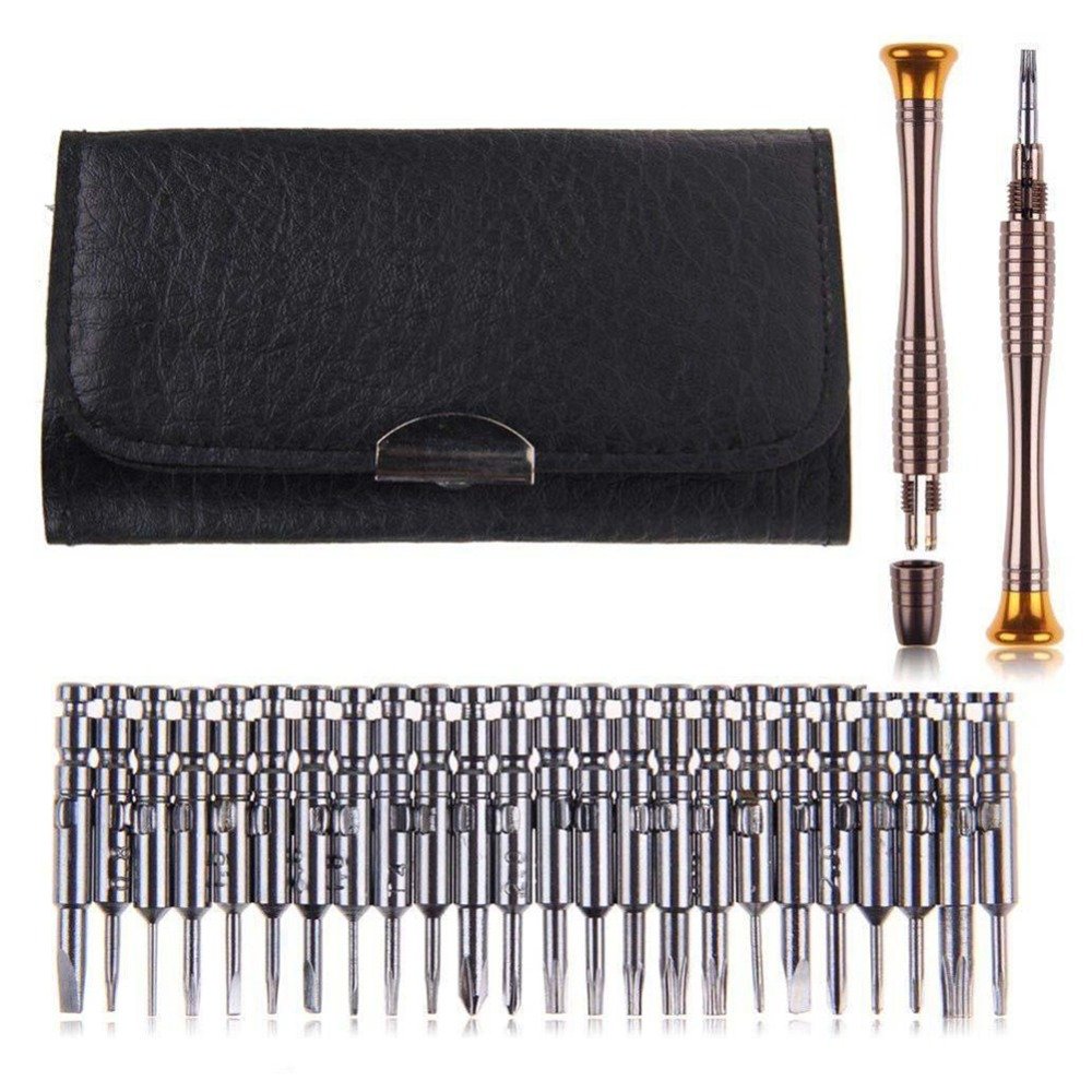 Комплект отверток Mini 25-в-1 электронный Torx инструмент для вскрытия для iPhone, камер, часов, планшетов, ПК коричневый, фото №3