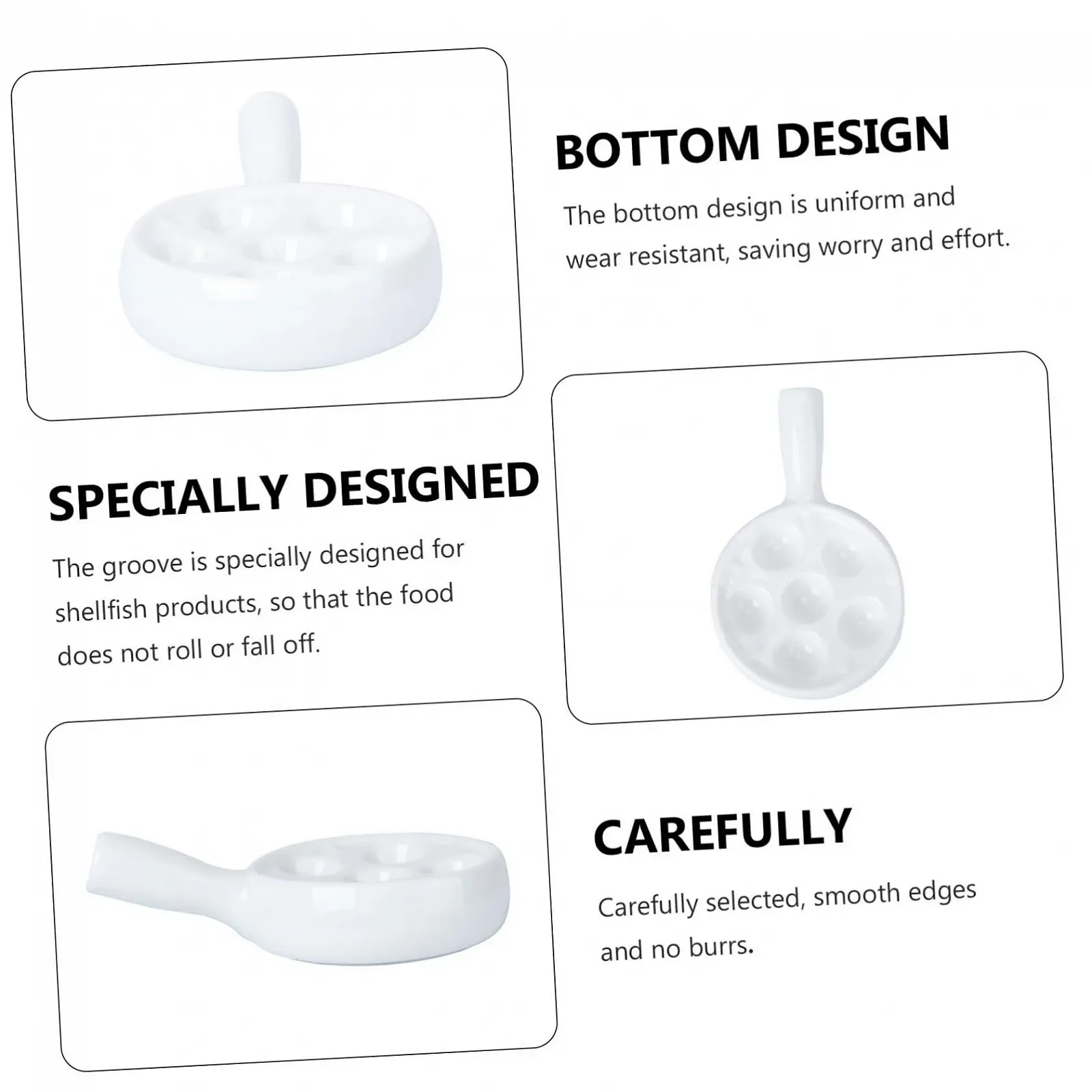 Форма для запекания улиток Ciieeo Ceramic Snail Pan с ручкой Белый, фото №8