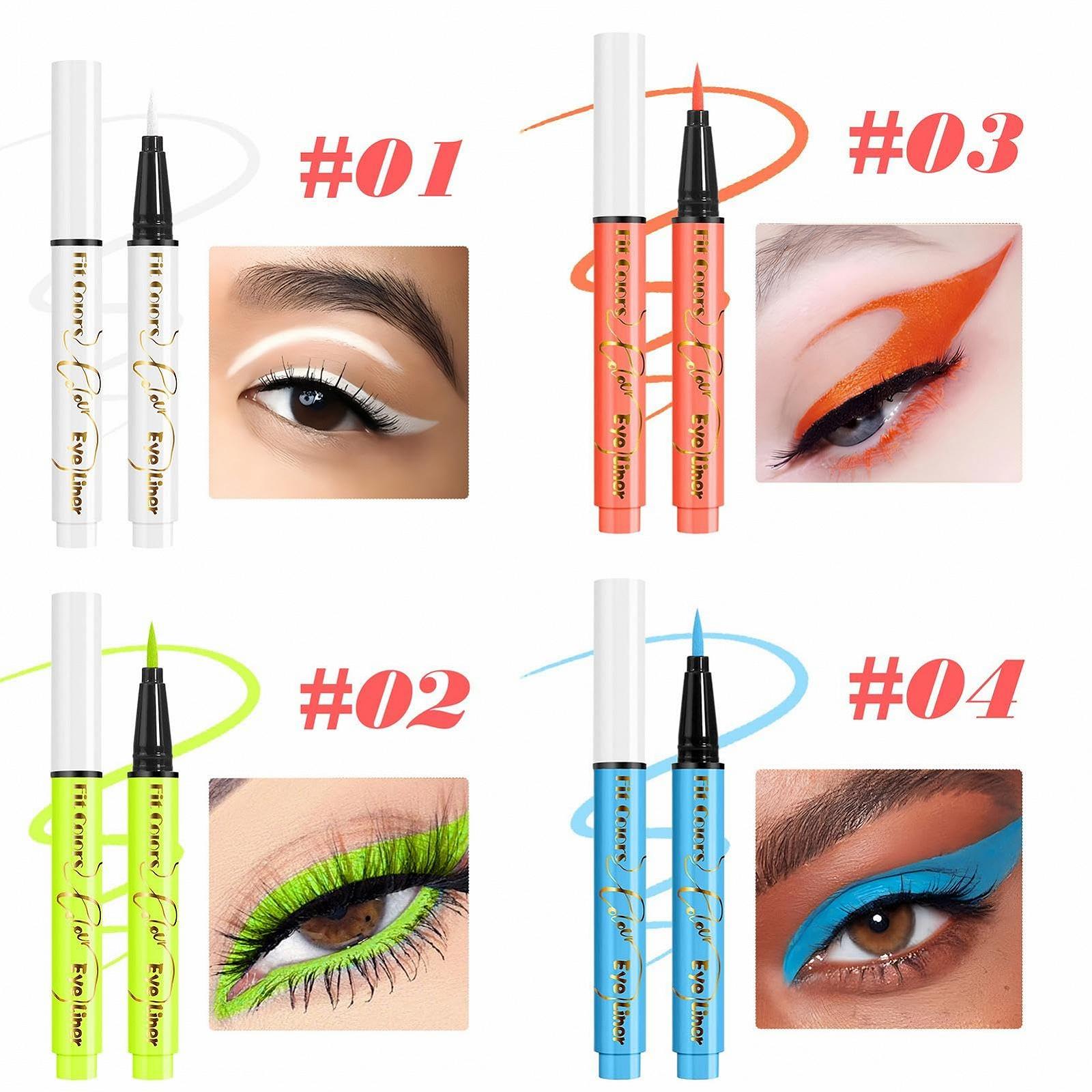 Подводка для глаз Liquid Flourascent 12 цветов UV неон, фото №4