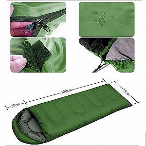 Спальный мешок Warm Comfortable Для взрослых Синий Зеленый synthetic.ua - Фото 1