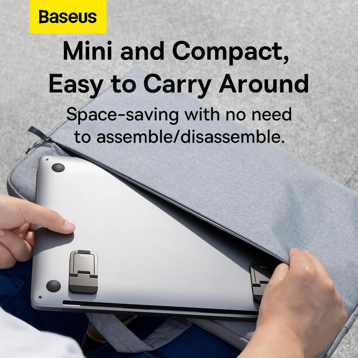 Подставка для ноутбука Baseus Регулируемая для компьютерной клавиатуры 10-17 дюймов (Серая), фото №3