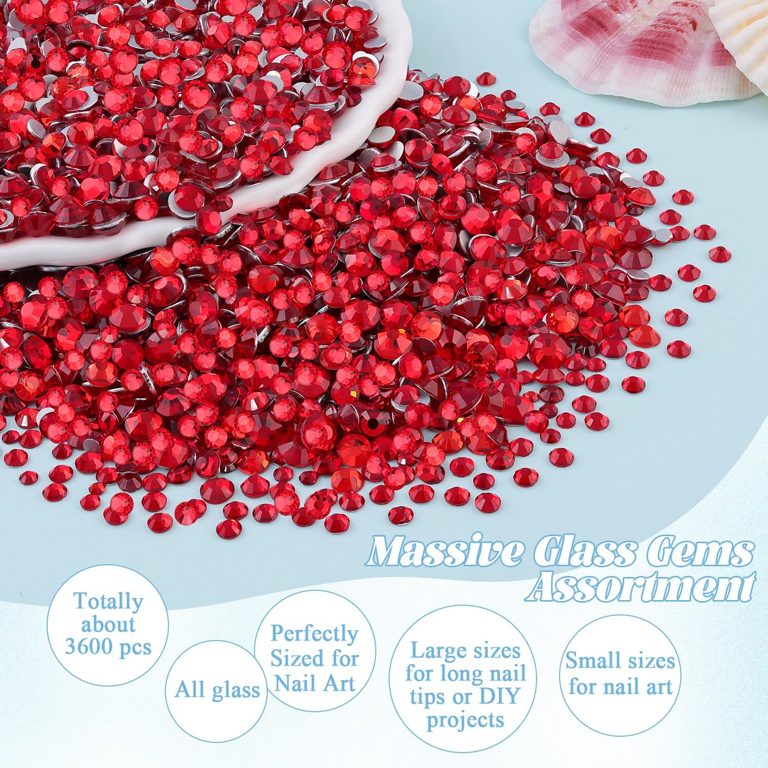 Стразы Круглые 3600 шт. 6 разных размеров с пинцетом, фото №3