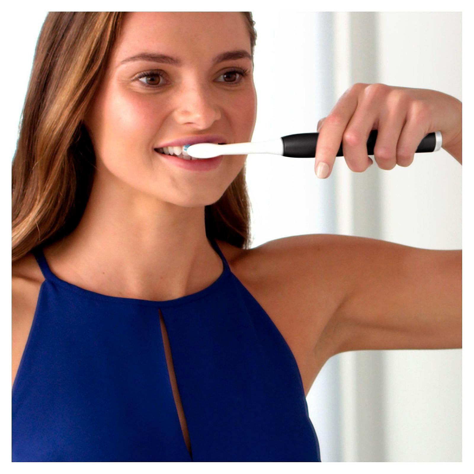 Звукова зубна щітка Oral-B Pulsonic Slim Luxe 4900, подвійна упаковка, 2 змінні насадки, 3 режими чищення, чорний/рожеве золото, фото №7