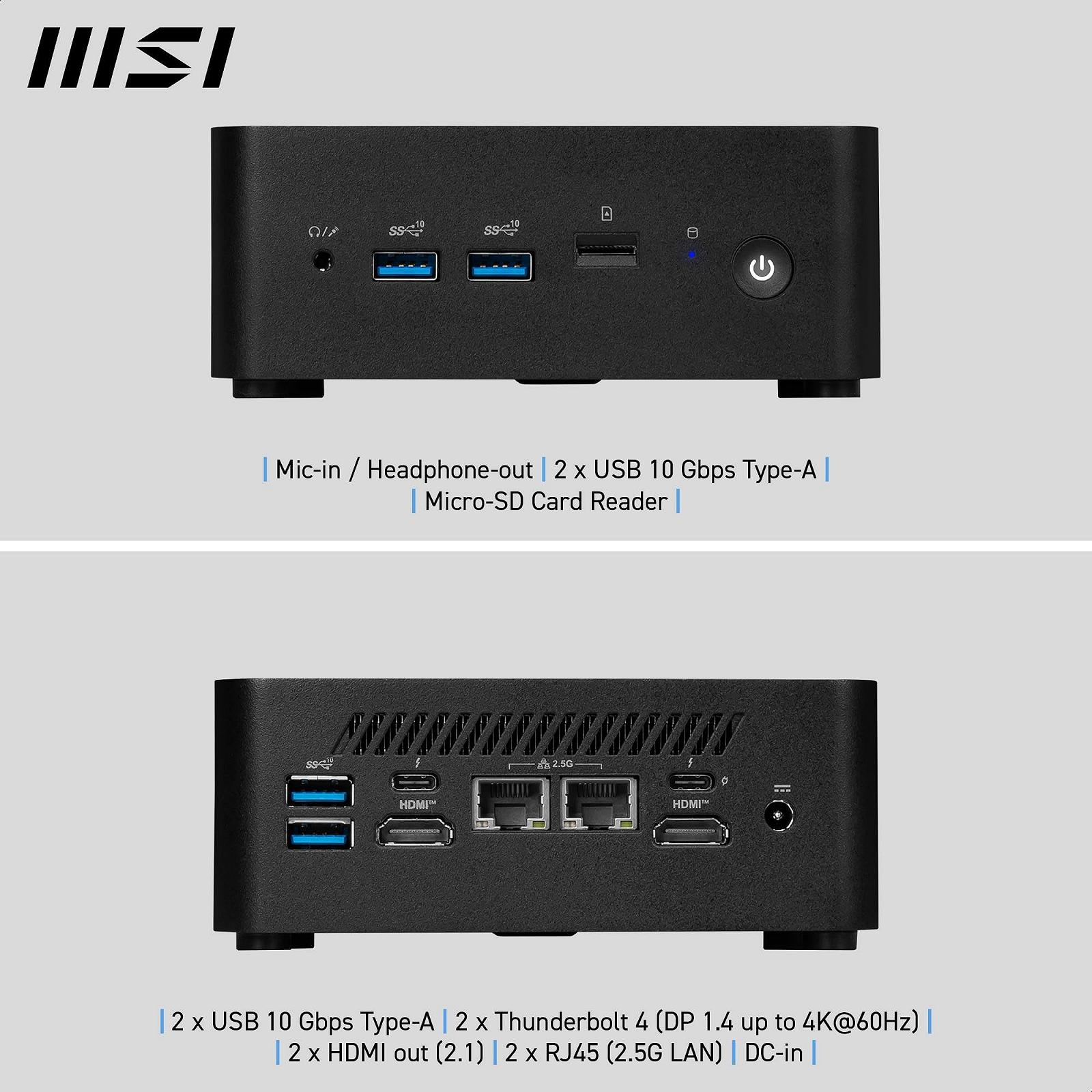 Міні ПК MSI Cubi NUC 1MG-019DE Intel Core 7 150U, Intel UHD Graphics, 16GB DDR5 RAM, 512GB M.2 SSD, WIFI6E, BT 5.3, фото №6