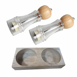 Набір дерев'яних млинків для солі та перцю з регульованою грубістю помелу - Фото 1