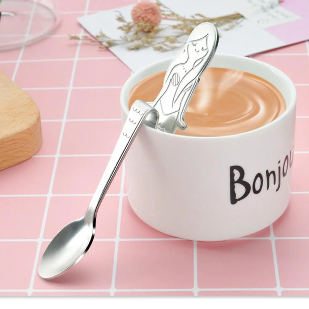 Набір з 4 кавових ложок "Русалка", нержавіюча сталь, фото №3