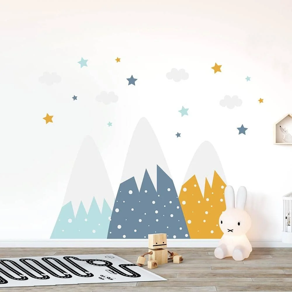 Наклейка на стену Горы #54 3 горы, 11 облаков, 65 звезд, фото №3 Наклейка на стену Горы #54 3 горы, 11 облаков, 65 звезд, фото №3