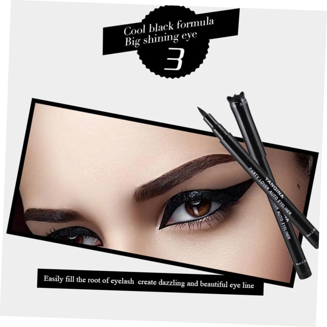 Підводка для очей minkissy Чорний, фото №4