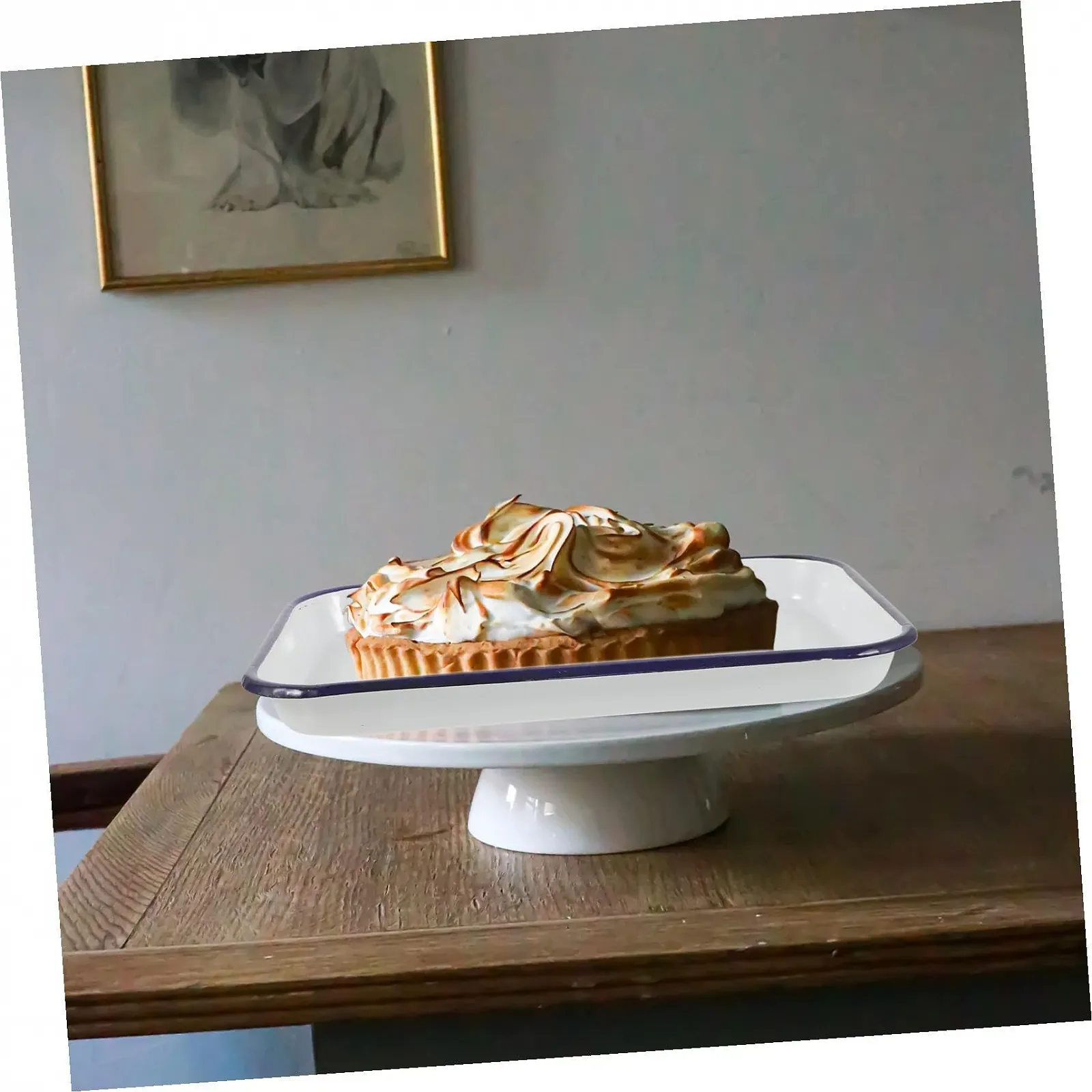 Деко для запікання емальоване прямокутне термостійке Біле, фото №9