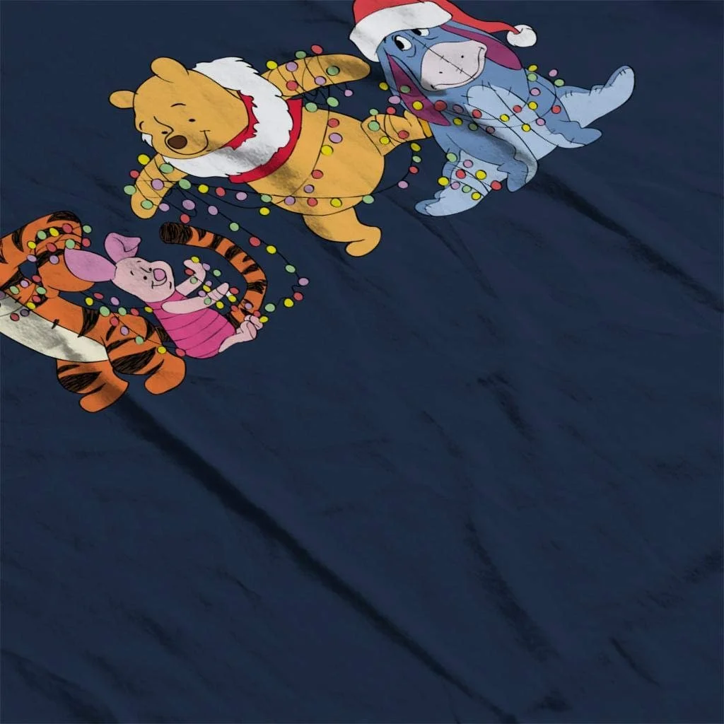 Женский свитшот Disney Рождественский Винни Пух и друзья, рождественские огни, фото №5