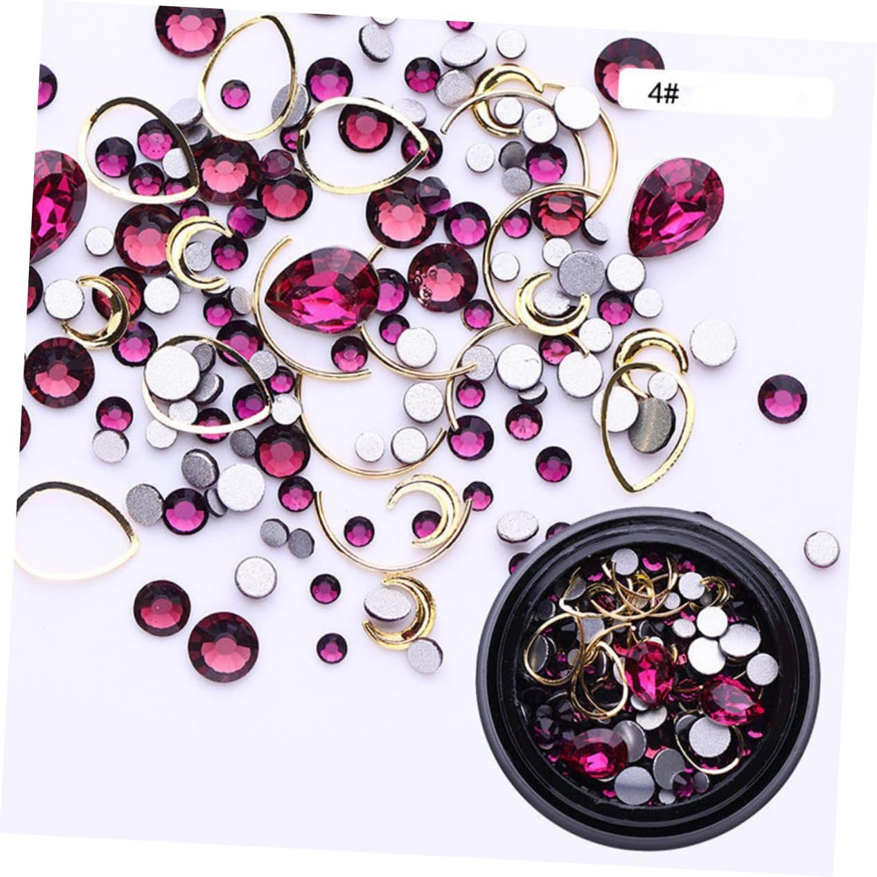 Наклейки для ногтей Beavorty с кристаллами 4 коробки, фото №6