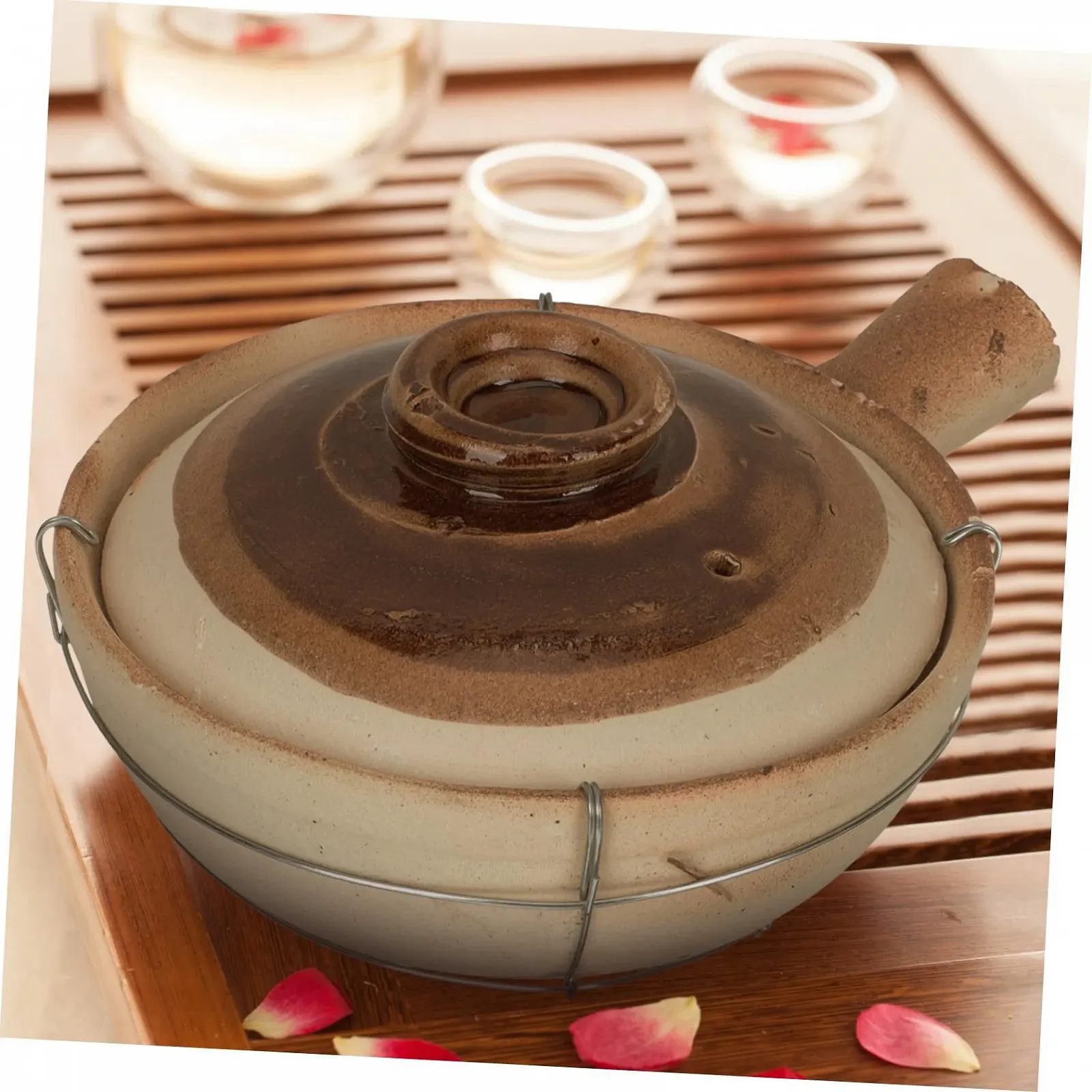 Глиняний горщик Ipetboom 0,5 л з кришкою та ручкою термостійкий, фото №6