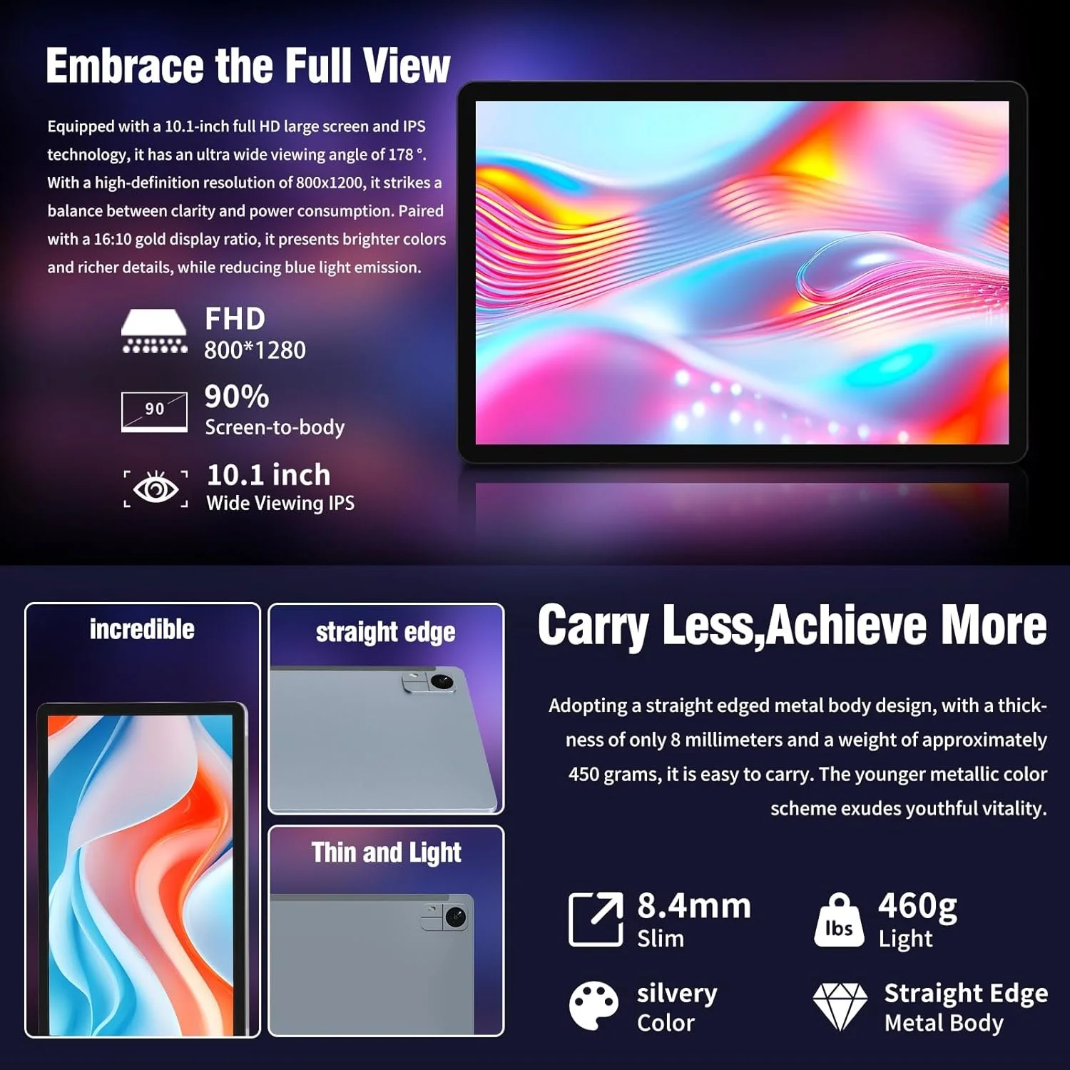 Планшет 10.1" Ekonavi UPad2 (4+8)/128ГБ 4G 2 SIM 8 ядер Android 14 7000mAh Сірий, фото №3