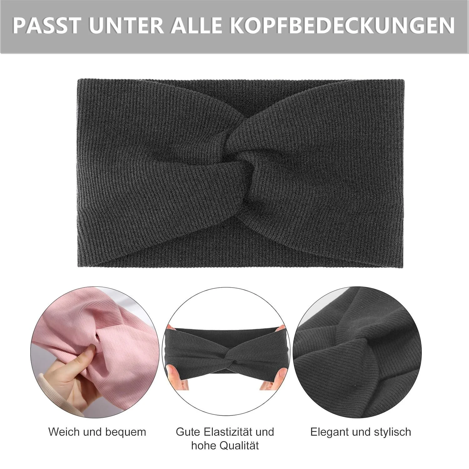 Еластичні пов'язки на голову літні, набір 4 шт. Style-a, фото №4