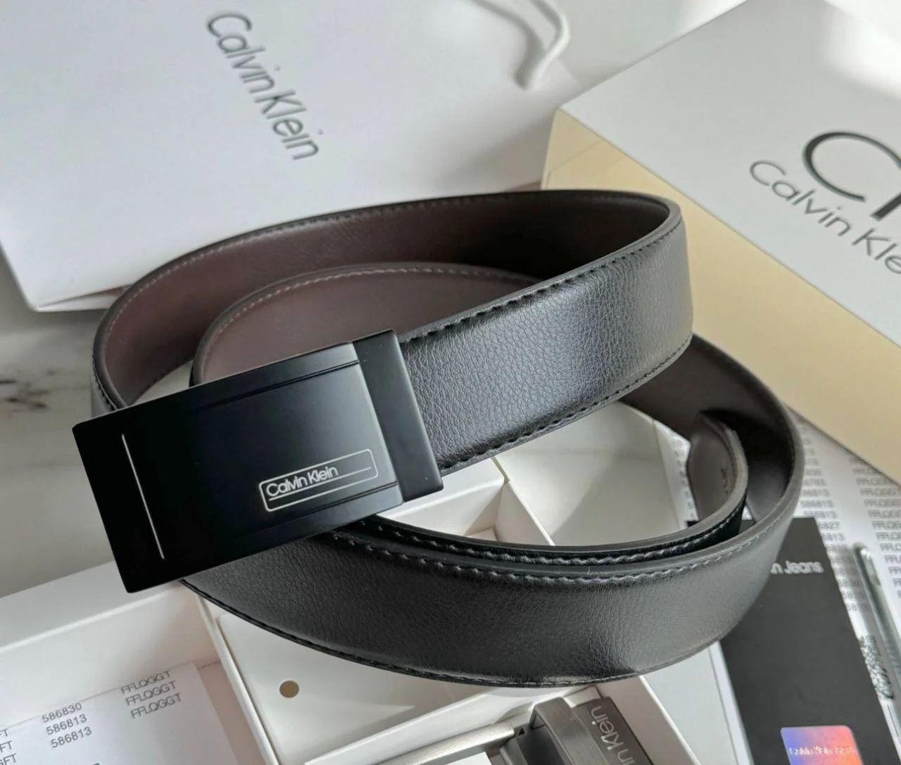 Шкіряний ремінь Calvin Klein подарунковий набір для чоловіка, фото №6