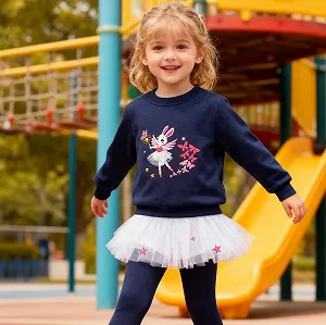 Джемпер Dinopjs для девочек Классический любимый фламинго Королева, Пасхальный кролик принцессы, Милый ежик, Рождественские пингвины, Теплая спортивная рубашка для девочек 2-9 лет synthetic.ua - Фото 1