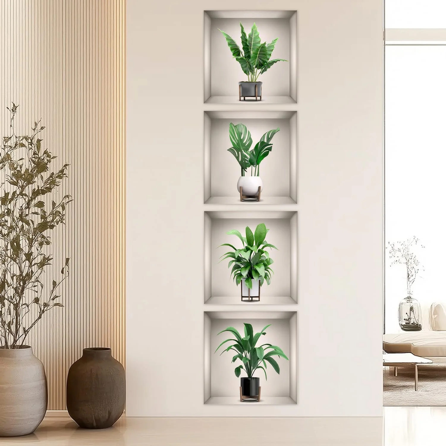 Наклейки на стіну Vase Wall Stickers 3D 4 шт., фото №6