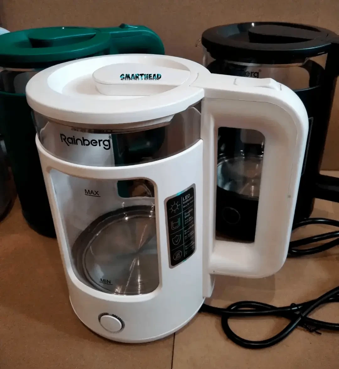 Дисковый прозрачный электрочайник Rainberg RB-2220 Стеклянный электрический чайник с подсветкой 2200W, фото №6 Дисковый прозрачный электрочайник Rainberg RB-2220 Стеклянный электрический чайник с подсветкой 2200W, фото №6