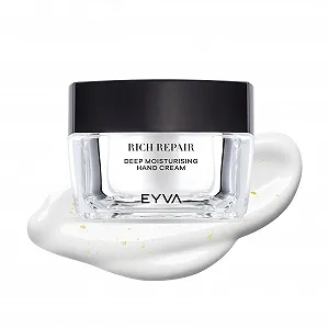 Крем для рук EYVA с маслом ши и хлопьями 22-каратного золота 50 мл - для очень сухой кожи, для женщин и мужчин, с витамином Е - интенсивное увлажнение - Фото 1
