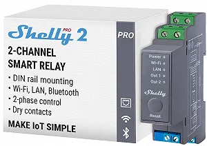 Реле DIN Rail Shelly Pro 2 / 2-канальне / 240 В / Сірий - Фото 1