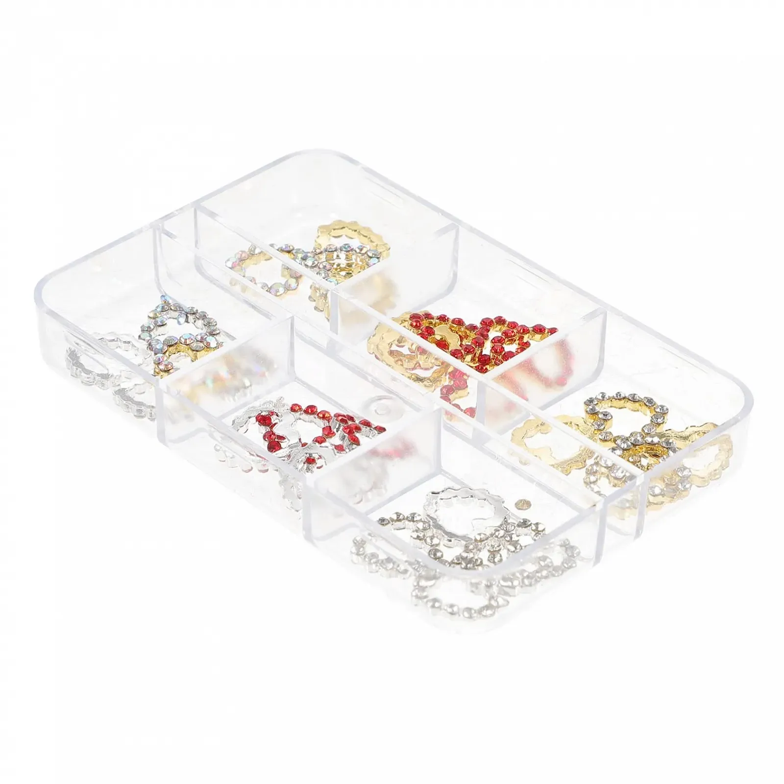 Аксессуары для ногтей Стразы Подвеска-сердце для ногтей Стразы для ногтей Самоклеящиеся стразы для ногтей Сердце Камни для ногтей Украшения для ногтей 3D Маникюр Ювелирные изделия из сплава Упаковка из 90 штук, фото №4