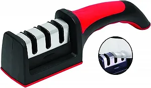 Ручная точилка для ножей PARENCE Easy Sharp 3-фазная керамика/карбид/алмаз Black/Chrome - Фото 1