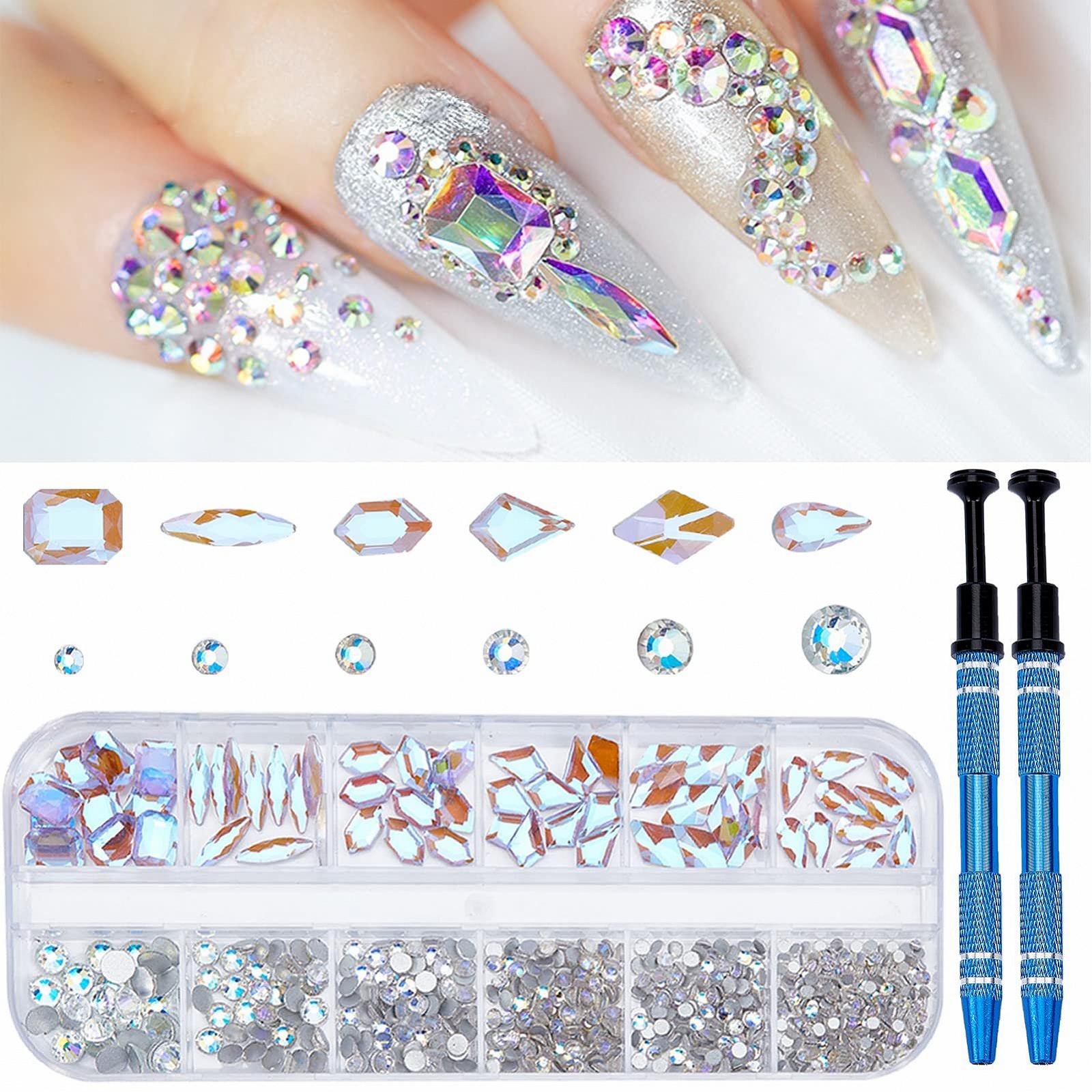 Стрази для нігтів NICENEEDED Кришталеві фіолетові 550 шт, фото №1